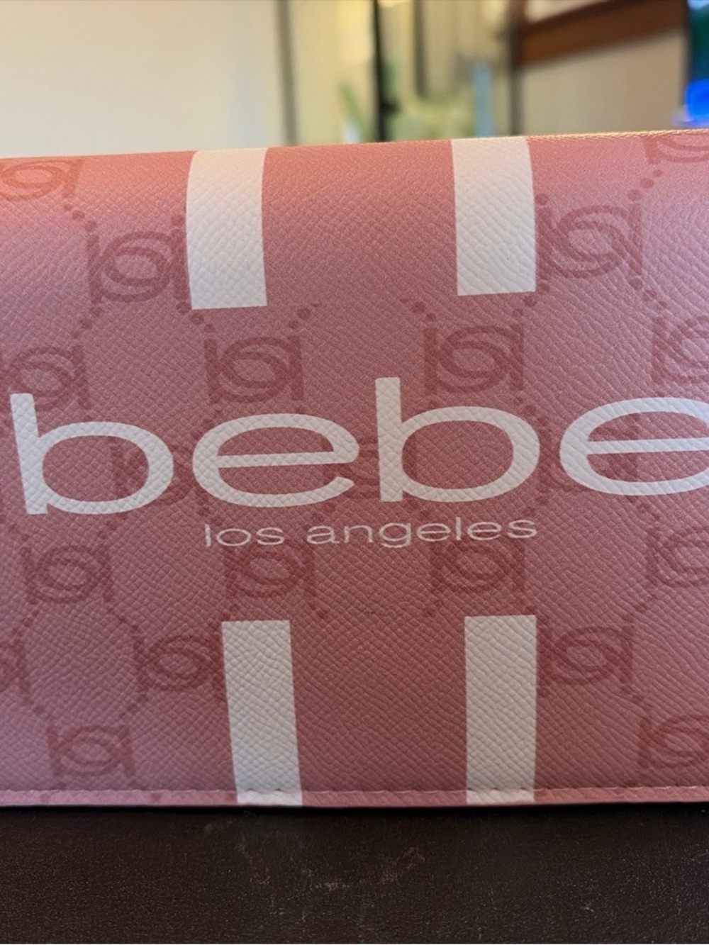 bebe Los Angeles Pink Logo Wallet crossbody